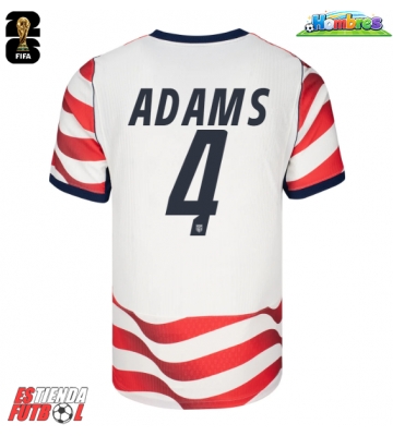Estados Unidos Tyler Adams #4 Primera Equipación Mundial 2026 Manga Corta